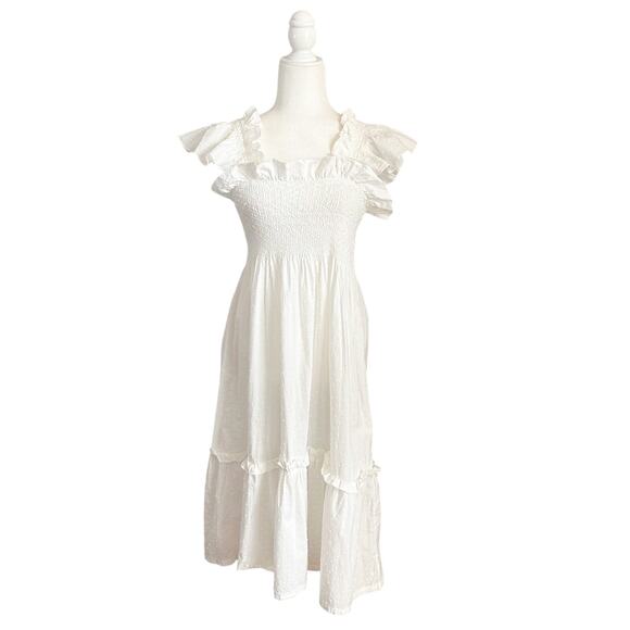 Lindsey Thornburg Queenie Midi Dress Small White NEW - Picture 2 of 9